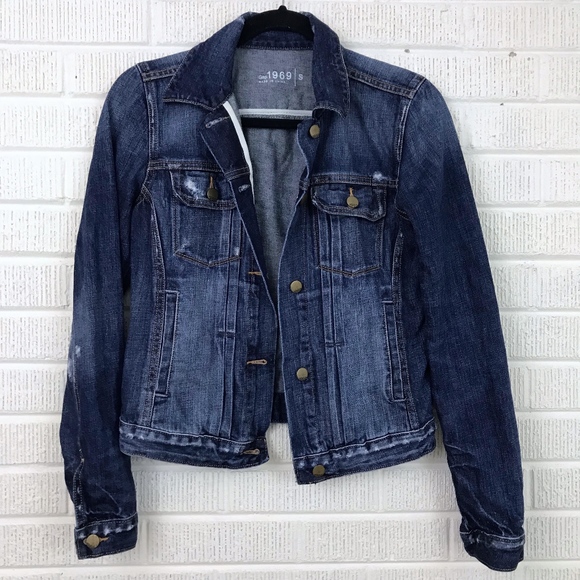 GAP Jackets & Blazers - GAP Distressed Jean Jacket Denim Blue Small S